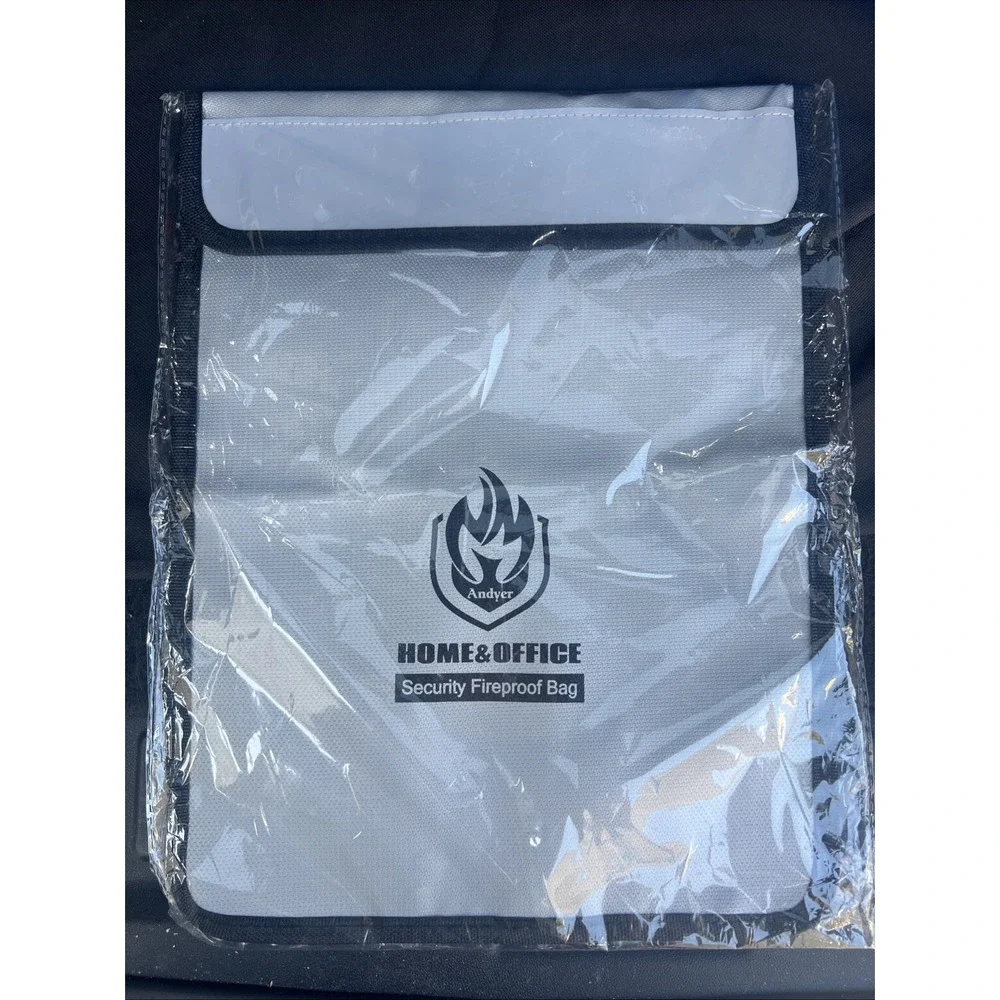 Upgraded Two Pockets Fireproof Document Bag 2000℉ 15